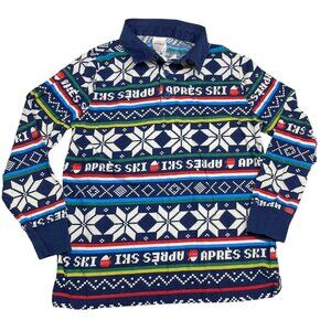 Hanna Andersson 8 Apres Ski Collared Top Cotton Fair Isle